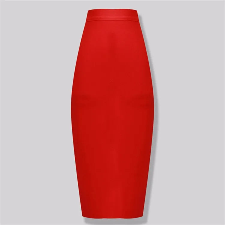 New Fashion 13 Colors XL XXL Sexy Knee Length Bandage Skirt Women Elastic Bodycon Summer Pencil Skirts 78cm