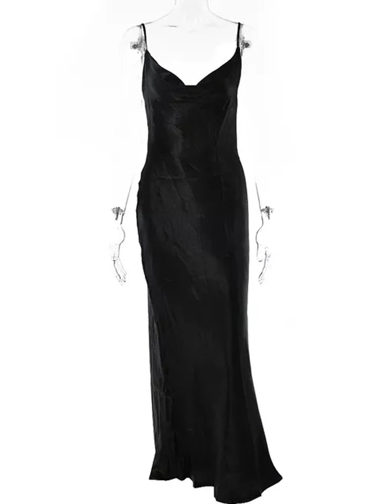 JULISSA MO Sexy Spaghetti Strap Backless Maxi Dress Women Satin Lace Up Trumpet Evening Dress Elegant Bodycon Party Dresses 2026