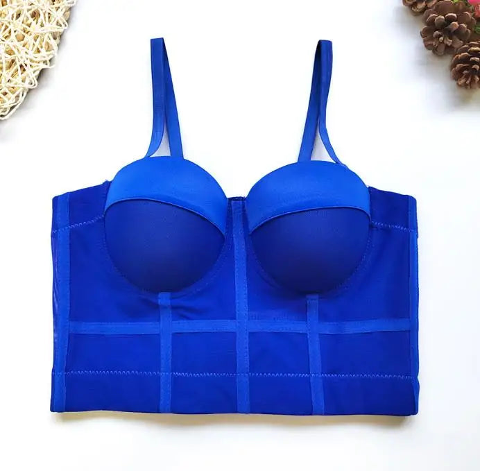 S M L XL 2XL 3XL Fashion Mesh Push Up Bralet Women's Corset Bustier Bra Night Club Party Sexy Cropped Top Vest fashion AW514
