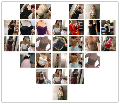 S M L XL 2XL 3XL Fashion Mesh Push Up Bralet Women's Corset Bustier Bra Night Club Party Sexy Cropped Top Vest fashion AW514