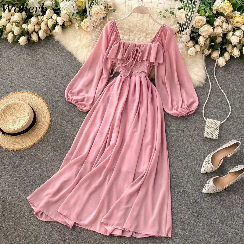 Woherb 21 Colors Solid Ruffle Chiffon Blouse Women 2026 Summer Fashion Vest Blusas Casual Loose Sleeveless Ladies Tops Shirt