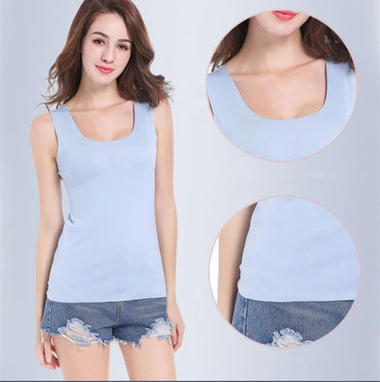 High Quality 2026 Summer Solid Seamless Women Tank Tops Soft Modal Vest Sleeveless T Shirt Female White Tanks No-trace TOPS