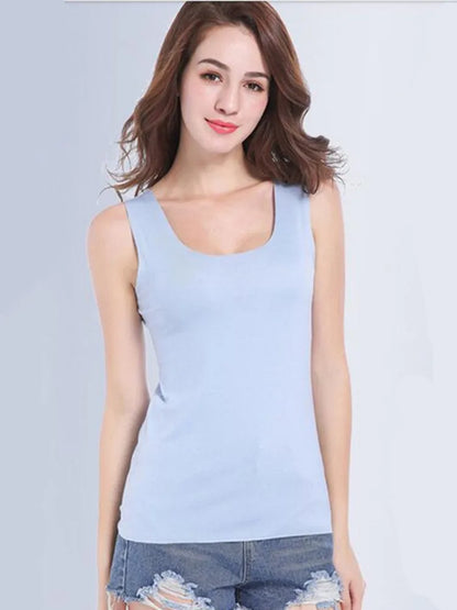 High Quality 2026 Summer Solid Seamless Women Tank Tops Soft Modal Vest Sleeveless T Shirt Female White Tanks No-trace TOPS