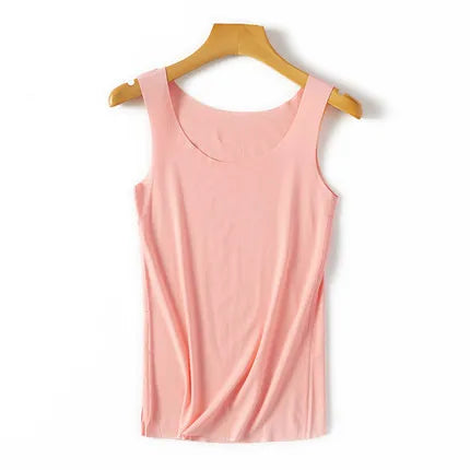 High Quality 2026 Summer Solid Seamless Women Tank Tops Soft Modal Vest Sleeveless T Shirt Female White Tanks No-trace TOPS