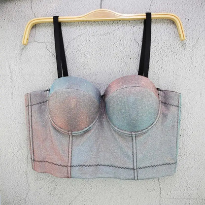 S M L XL 2XL 3XL Fashion Mesh Push Up Bralet Women's Corset Bustier Bra Night Club Party Sexy Cropped Top Vest fashion AW514