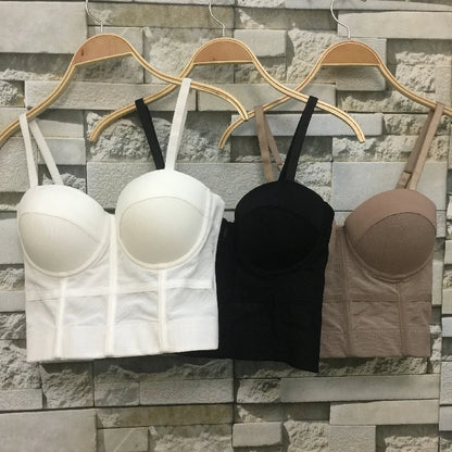 S M L XL 2XL 3XL Fashion Mesh Push Up Bralet Women's Corset Bustier Bra Night Club Party Sexy Cropped Top Vest fashion AW514