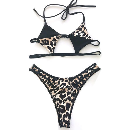 Hollowed Red Sexy Bikini Set Women String Swimsuit Push Up Swimwear 2026 Tied Thong Brazilian Bikini Bathing Suit Swim Wear