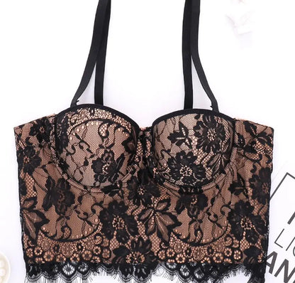 S M L XL 2XL 3XL Fashion Mesh Push Up Bralet Women's Corset Bustier Bra Night Club Party Sexy Cropped Top Vest fashion AW514