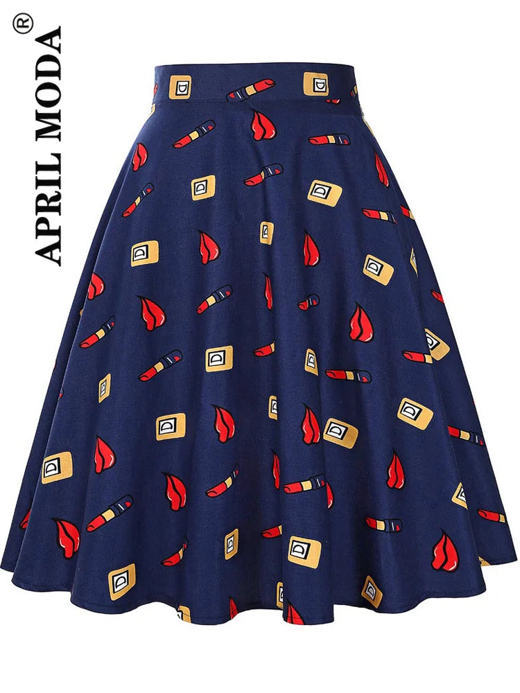 2025 Summer Midi Skirt Runway Vintage Rockabilly Sundress Red Womens Sexy Pinup 50S Cotton Polka Dot Pattern Skater Streetwear