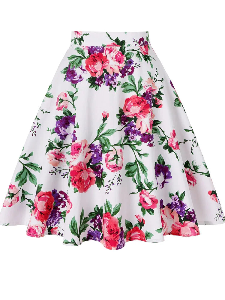 2025 Summer Midi Skirt Runway Vintage Rockabilly Sundress Red Womens Sexy Pinup 50S Cotton Polka Dot Pattern Skater Streetwear