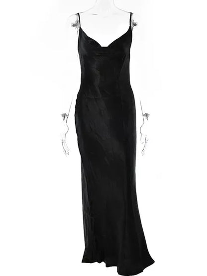 JULISSA MO Sexy Spaghetti Strap Backless Maxi Dress Women Satin Lace Up Trumpet Evening Dress Elegant Bodycon Party Dresses 2026