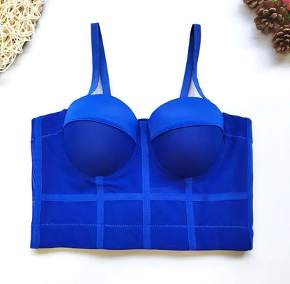 S M L XL 2XL 3XL Fashion Mesh Push Up Bralet Women's Corset Bustier Bra Night Club Party Sexy Cropped Top Vest fashion AW514