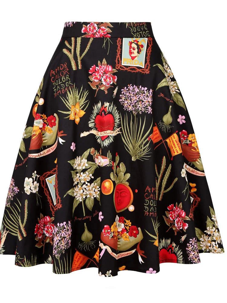 2025 Summer Midi Skirt Runway Vintage Rockabilly Sundress Red Womens Sexy Pinup 50S Cotton Polka Dot Pattern Skater Streetwear