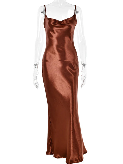 JULISSA MO Sexy Spaghetti Strap Backless Maxi Dress Women Satin Lace Up Trumpet Evening Dress Elegant Bodycon Party Dresses 2026