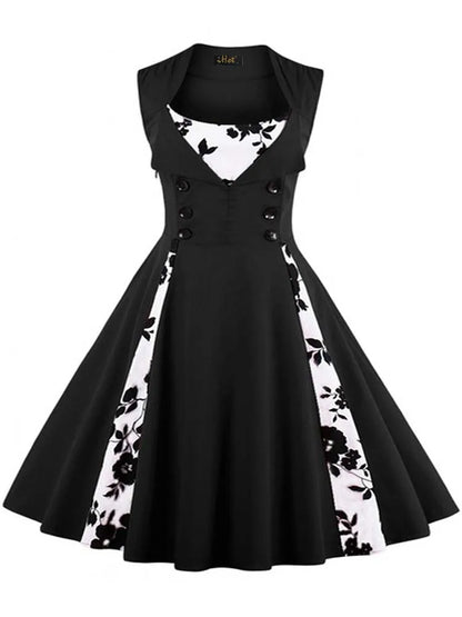 S-5XL Women Robe Retro Vintage Dress 50s 60s Rockabilly Dot Swing Pin Up Summer Party Dresses Elegant Tunic Vestidos Casual