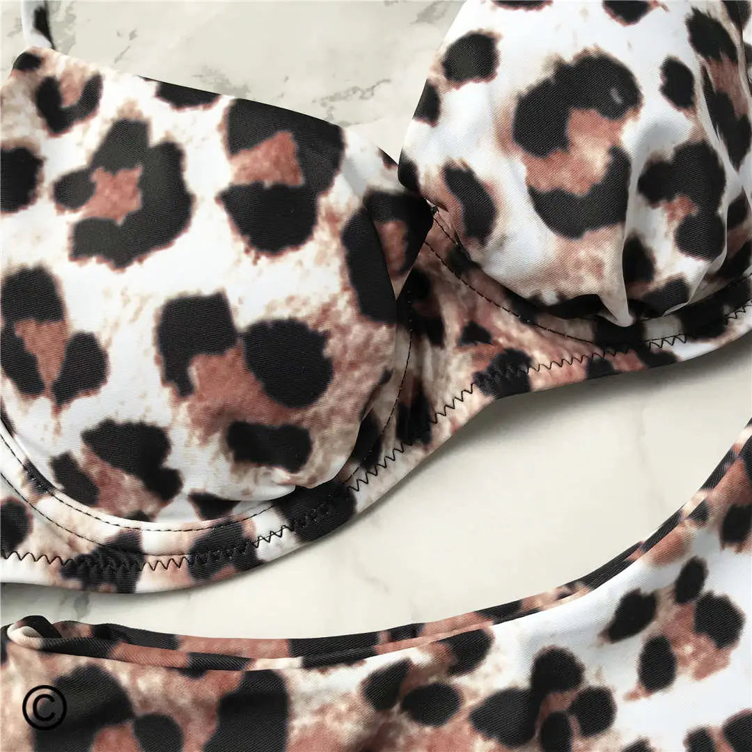 14 Color S - XL Sexy Leopard Bikini Women Swimwear Female Swimsuit Two-pieces Bikini set Brazilian Bather Bathing Suit Swim V871
