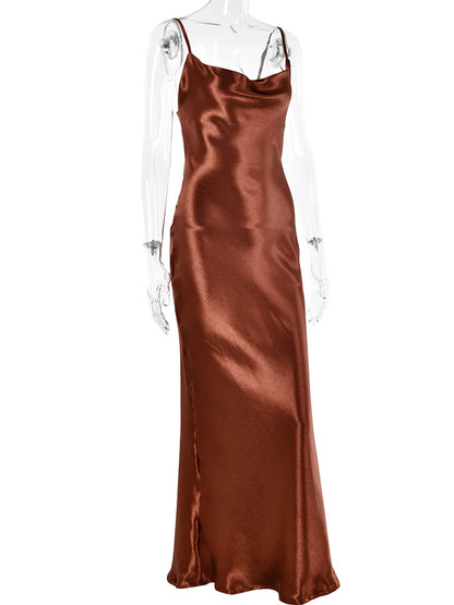 JULISSA MO Sexy Spaghetti Strap Backless Maxi Dress Women Satin Lace Up Trumpet Evening Dress Elegant Bodycon Party Dresses 2026